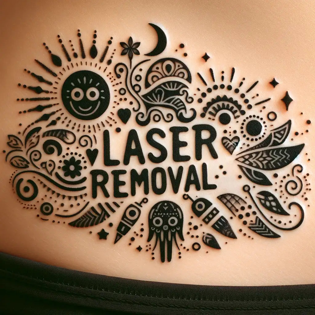 Medische laserbehandeling voor tatoeageverwijdering van zwarte inkt
